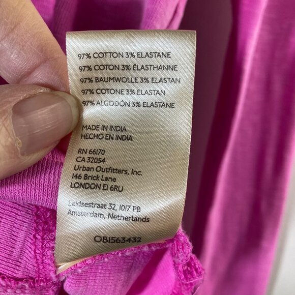 Womens Pilcro V Neck Ribbed Knit Top Long Sleeve Pink S Cotton Elastane - Picture 8 of 8